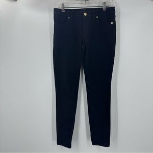 Tory Burch Black Super Skinny Jeans Womens 28 Gold TT Logo